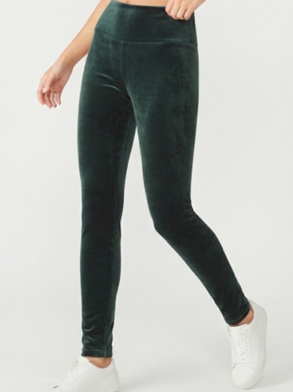 Time and Tru Women’s High-Rise Velvet Leggings in Forest Green Size XL